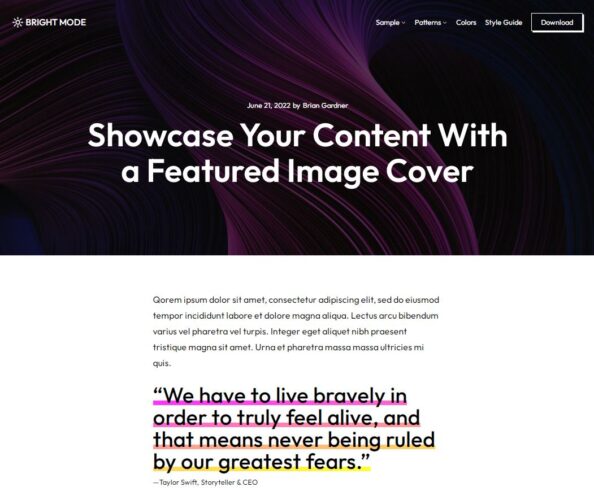Bright Mode: новая блочная тема с яркими цветами, паттернами и кастомными блочными стилями