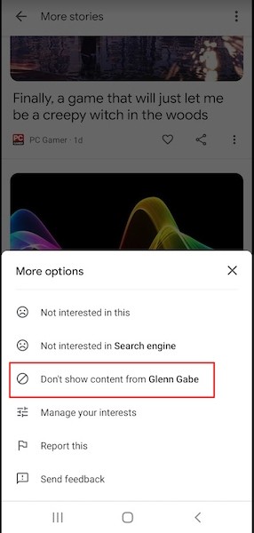
            В Google Discover появилась возможность скрывать контент определенных авторов
        