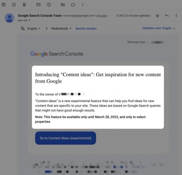 Тестируемая функция «идеи для контента» в Search Console может быть закрыта 28 марта 2023 года Тестируемая функция «идеи для контента» в Search Console может быть закрыта 28 марта 2023 года