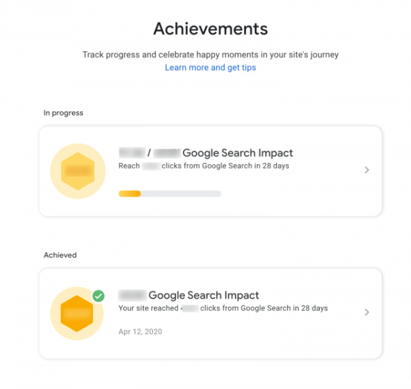 В Google Search Console Insights появился новый раздел «Достижения» В Google Search Console Insights появился новый раздел «Достижения»