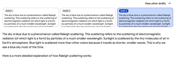 Google Bard добавил больше разнообразия в черновики
Google Bard добавил больше разнообразия в черновики
