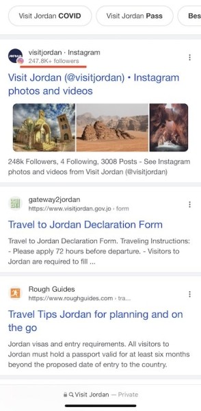 Google тестирует новое место показа количества подписчиков в результатах выдачи из соцсетей
Google тестирует новое место показа количества подписчиков в результатах выдачи из соцсетей