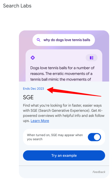 
            Google планирует тестировать SGE до декабря 2023 года
        