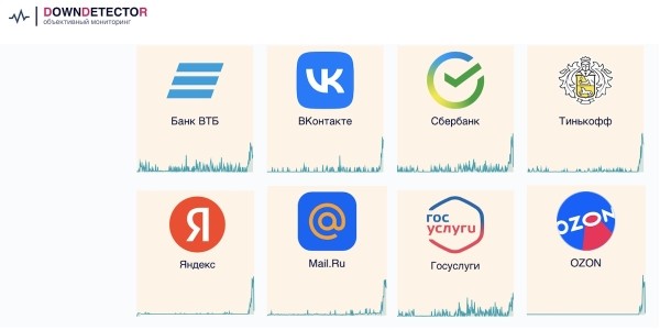 Масштабный сбой в рунете
Масштабный сбой в рунете