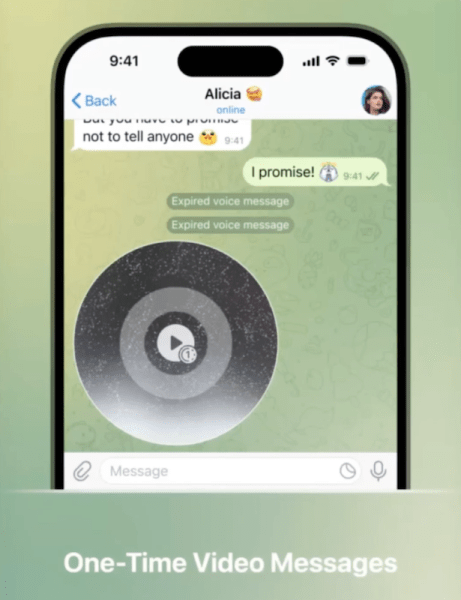 В Telegram появились самоуничтожающиеся видеосообщения
В Telegram появились самоуничтожающиеся видеосообщения