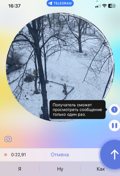 В Telegram появились самоуничтожающиеся видеосообщения
В Telegram появились самоуничтожающиеся видеосообщения