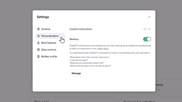 
            Open AI тестирует память для ChatGPT
        