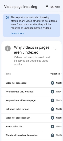 В Google Search Console появился отчет об индексации страниц с видеоконтентом
В Google Search Console появился отчет об индексации страниц с видеоконтентом
