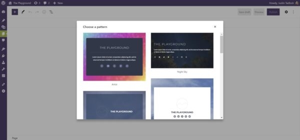 В WordPress 6.0 может появиться функционал выбора блочного паттерна при создании страницы В WordPress 6.0 может появиться функционал выбора блочного паттерна при создании страницы