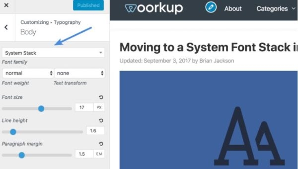 Переход к стеку системных шрифтов в WordPress (как и зачем)