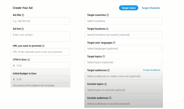 Видеокурс по Telegram Ads: как подключить рекламную платформу