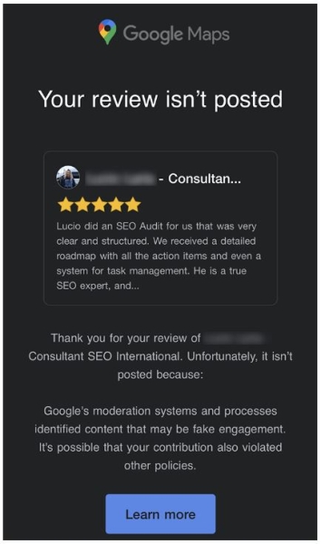 Google Карты стали уведомлять авторов о причинах отклонения отзывов
